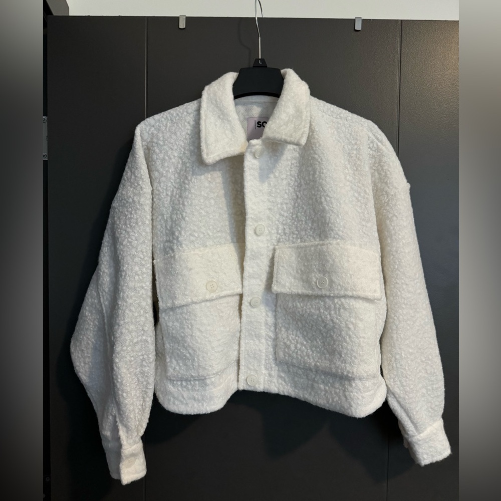 White Cropped Barn Jacket